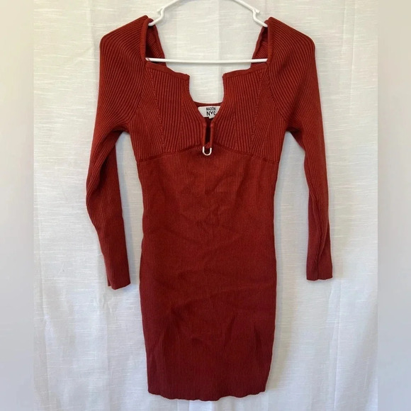 Madden NYC Sweater Dress with Long Sleeves - Picture 2 of 7